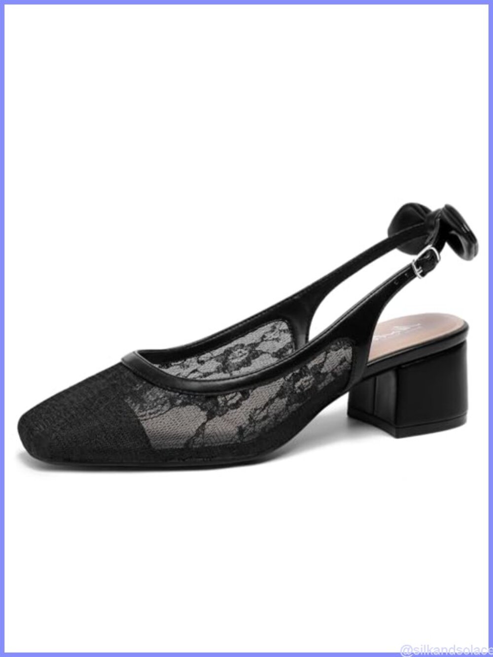 Womens Chunky Low Block Heel Slingback Pumps Square Toe Dress Shoes Work Wedding